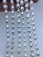 AAA 7.4-8.3mm white nugget freshwater pearls,white cultured freshwater baroque pearl bead string,LM8-3A-13