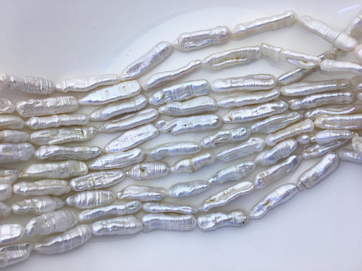 AA 6-9mm white Thick Keshi Biwa Pearl Necklace,ZS-200-120-12