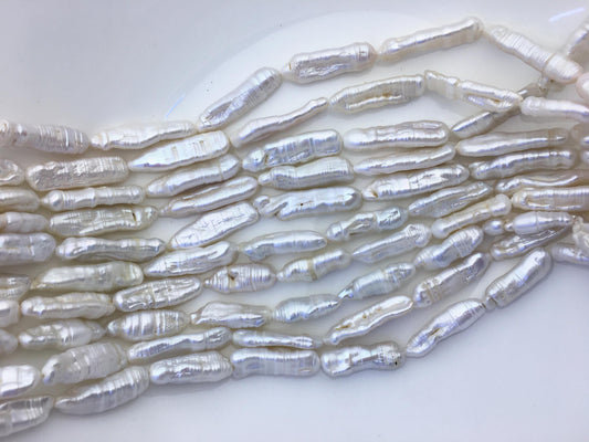 AA 6-9mm white Thick Keshi Biwa Pearl Necklace,ZS-200-120-12