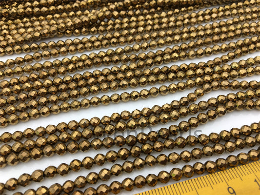 Hematite Brown,4mm Faceted Round,AAA, 105pcs,15.5 inches,G50-R4-007