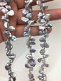 AAA 7.5-8mm gray keshi Freshwater Pearls,two-eight top drill hole,ZS-129-72