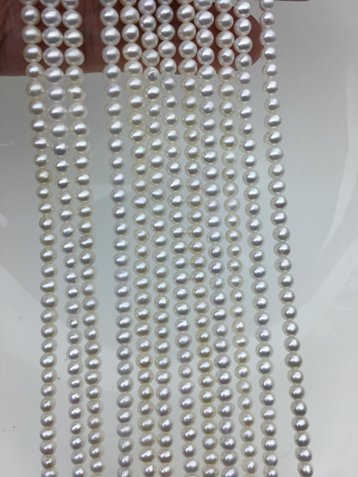 AAA 3.5-4mm white potato near round seed pearls, small pearl, for pearl necklace, for pearl bracelet, CR3-3A-2