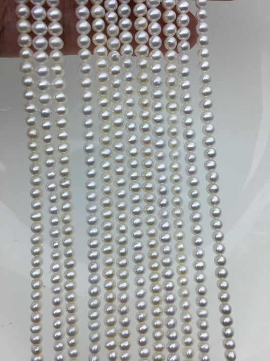 AAA 3.5-4mm white potato near round seed pearls, small pearl, for pearl necklace, for pearl bracelet, CR3-3A-2