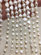High Luster!AA+ 7.4-8.5mm white nugget freshwater pearl, white cultured freshwater nugget pearl bead string, wholesale supply, LM8-2A-3