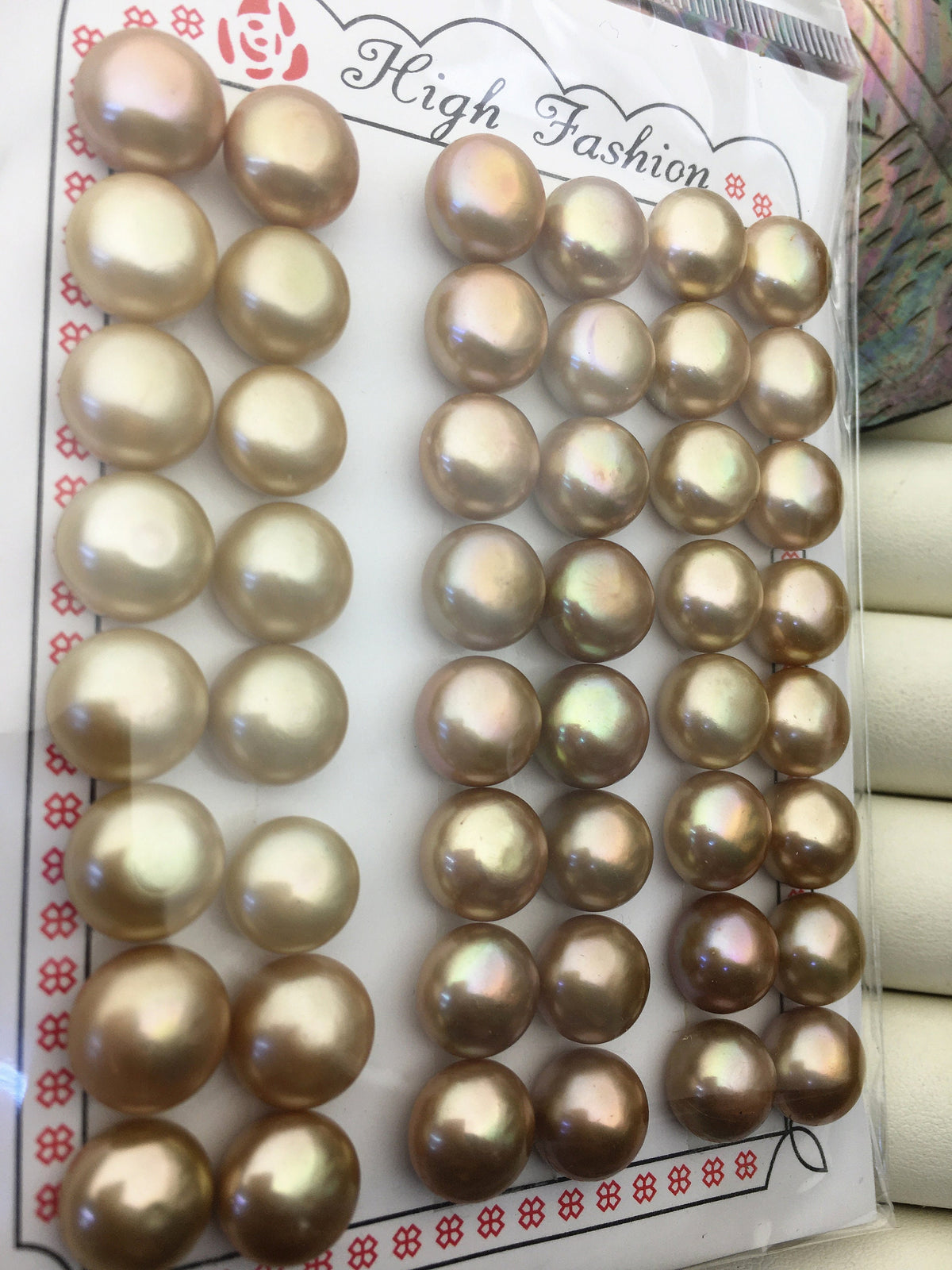 2 pairs AAA 10.5-11mm Brown button round freshwater pearls,pearl earring,pearl stud,BTN10-T1