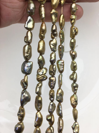AA+ 7-8mm brown Keshi Pearl Necklace,Genuine Fresh Water Pearl,Wedding Necklace,Mothers Day,ZS-80-10-26