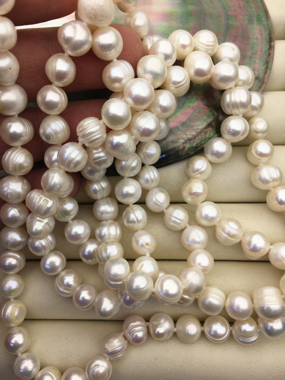 44'' AA 8.4-9.2mm white potato pearl Necklace,white Pearl necklace,NPN1-T22