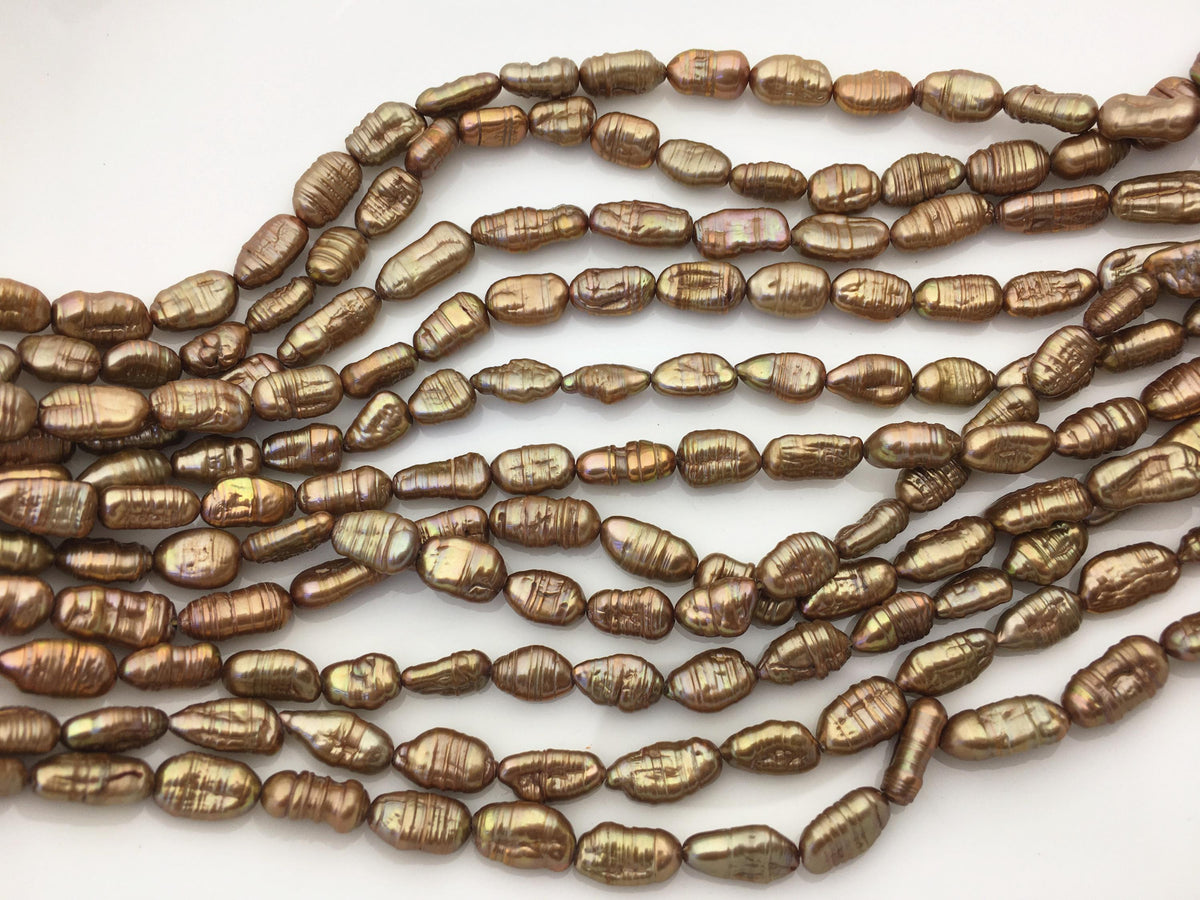 AA 5-6mm brown toothpick Biwa Pearl Necklace,Genuine Fresh Water Pearl,Wedding Necklace,Mothers Day,ZS-80-10-21