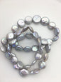 1pc 7 inchs AA+ 10-12mm Gray Coin Freshwater pearl Elastic string Bracelet,B8-010