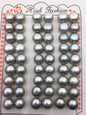 Gray Button Freshwater Pearl Pairs — 9–9.5 mm, 2 Pairs