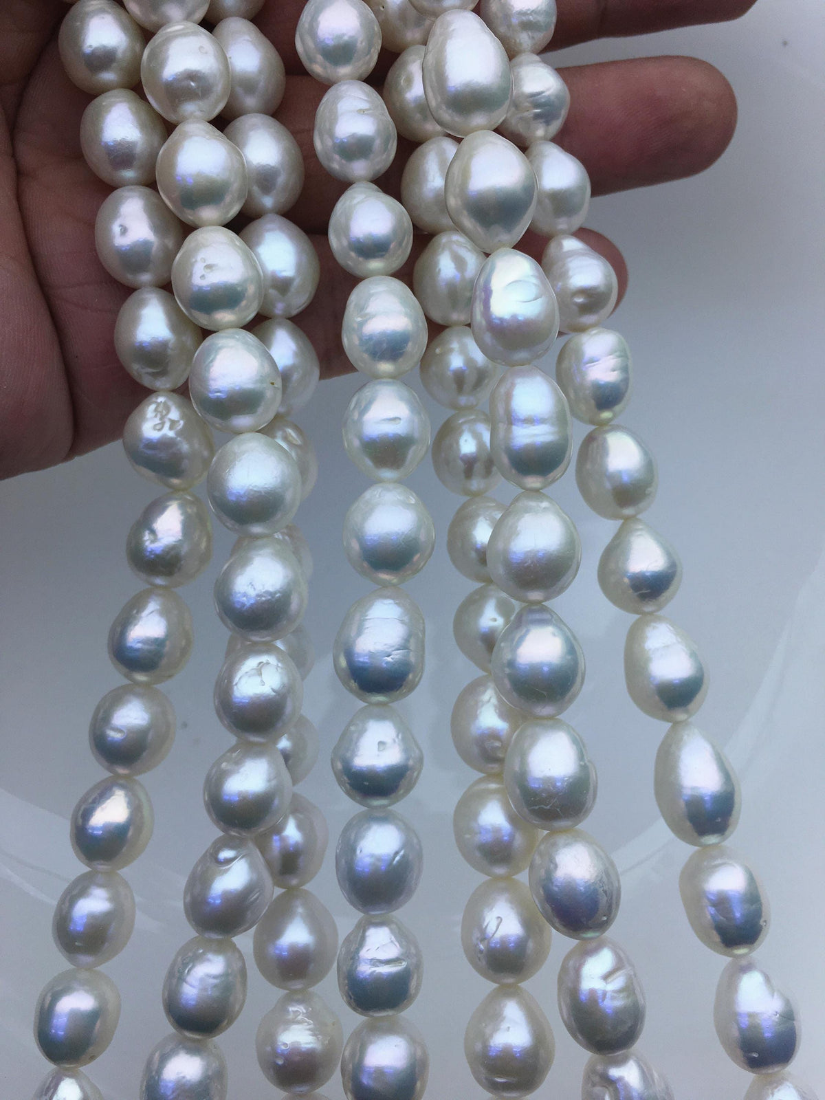 AA 9-11mm white drop Edison Freshwater Pearl,ED12-2A-5-67
