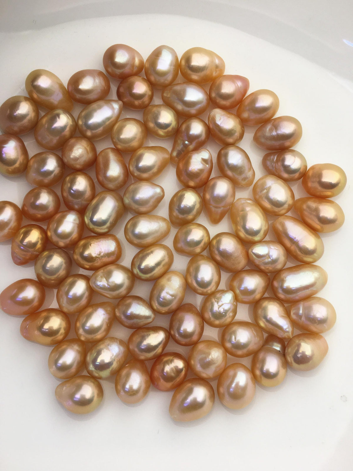 9pcs AAA/AA+ 10-11mm orange long rice Edison Freshwater Pearl,no hole,ED10-3A-2-34