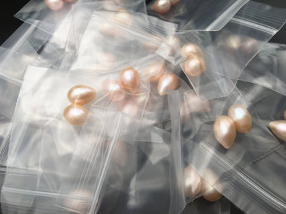5 pairs AAA 7.5-8mm Pink Teardrop freshwater pearls Pair,0.9mm top half hole,LR8-3A-9