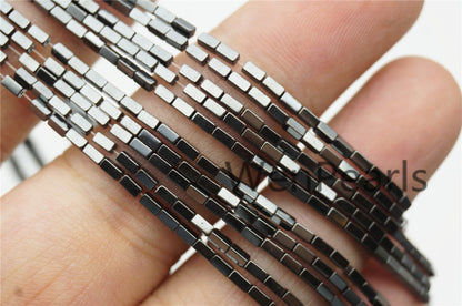 Hematite,1x3mm rectangle Beads,AAA, 135 beads,15.5 inches,G50-CU13-001