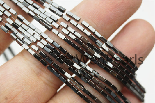 Hematite,1x3mm rectangle Beads,AAA, 135 beads,15.5 inches,G50-CU13-001