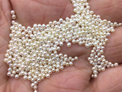 10pcs AAA 1.5-1.8mm white near round freshwater seed pearls, no hole, Cultured pearl, diy pearl beads, RP1-3A-8