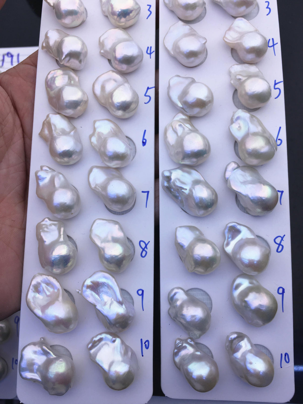 AAA 13-15x18-22mm White Flame ball Pearl Pairs - large Baroque freshwater pearl pairs,top half hole,FL15-3A-8-75