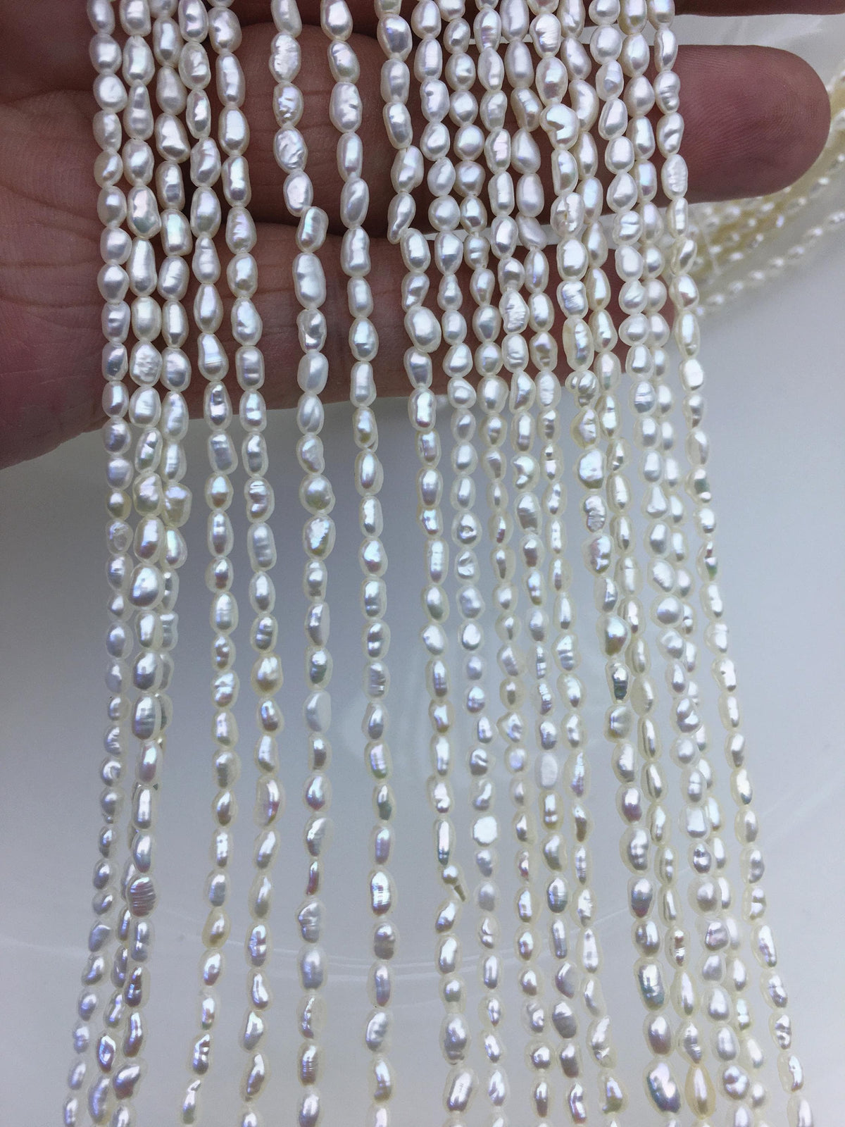 AAA 3-3.3mm Tiny white nugget freshwater pearls,irregular nugget freshwater pearl strand,LM3-3A-5