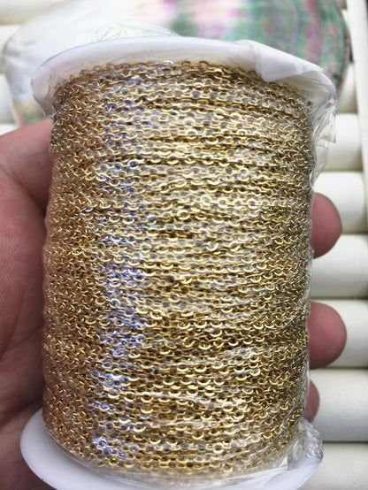 5meters 1.5mm O chain Yellow Gold Plated, AAL-T6
