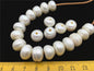 20pcs Very Big AA 13-14mm white button freshwater pearls,2mm hole,Rondelle pearl Beads,pearls for leather,SM13-2A-2