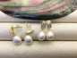 AAA 9mm White rice pearl cz stud earrings,S925 Sterling Silver pearl earrings,pearl for women for girl,SE3-018