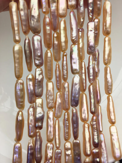 15.5'' AAA 6-7mm Natural Orange thick rectangle pearls,ZS-80-25-3