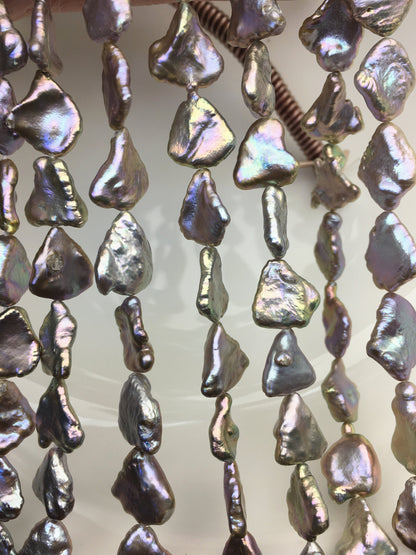 AA+ 8-11mm Gray Rainbow Golden keshi Freshwater Pearl,DIY Loose Freshwater Pearl,ZS-200-1