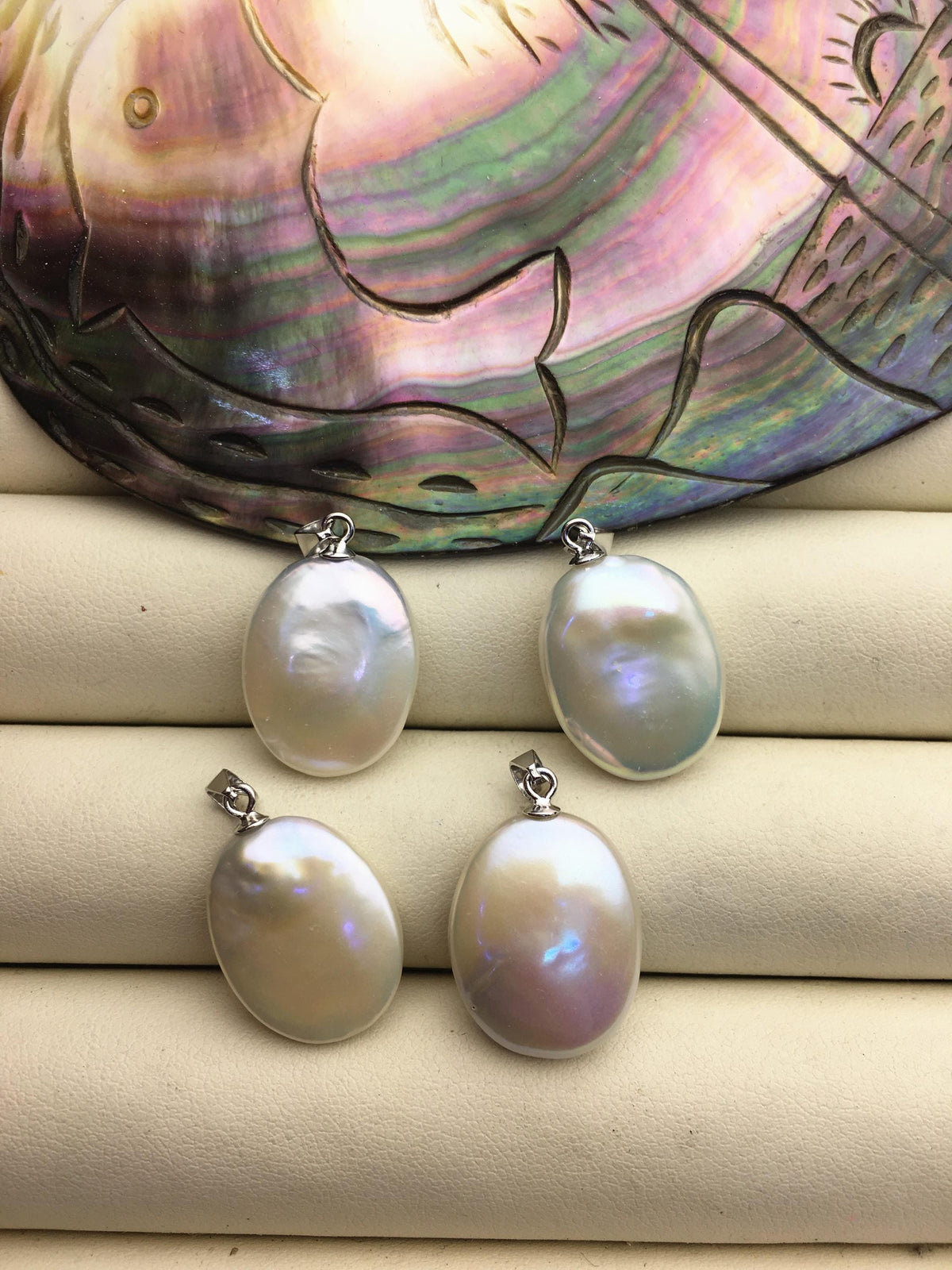 1pc AAA 15-17mm White Big Coin Baroque pearl pendant,Sterling silver pearl pendant,NC1-T46