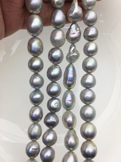 A 11-13mm big gray baroque drop Edison Freshwater Pearl,ED12-2A-5-77