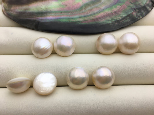 1 pair 12/13/14/15mm Mabe Pearl Pair, Half Ball Button Round Shape, salt sea pearl, made in japan, MB15-2A-1