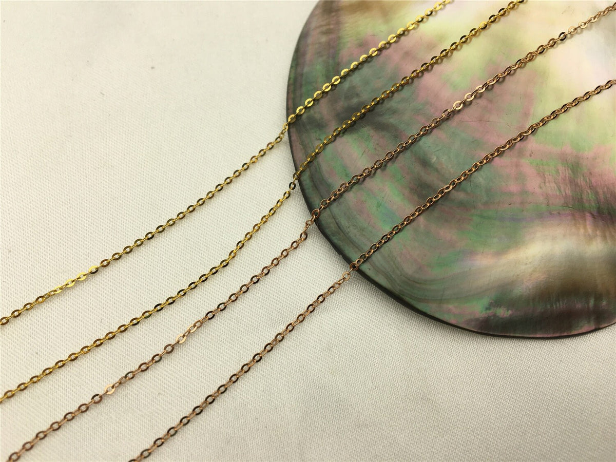 0.97-1grams Heavy 18'' adjust 16'' 18k Solid Gold yellow gold chain 750 for pendant, 45cm solid gold italy chain necklace, ASG-NC-1