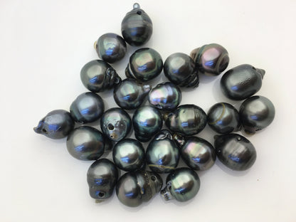 12-14mm Big Drop Tahitian Pearl Leather Necklace, Black Pearl, Black Leather Pearl necklace, Le11-011