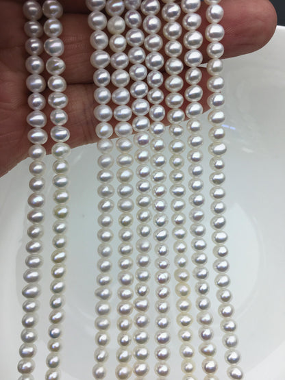 AAA 4.5-5mm white potato pearls,4mm tiny pearl,for pearl necklace,for pearl earrings,Wedding Bride,CR4-3A-2