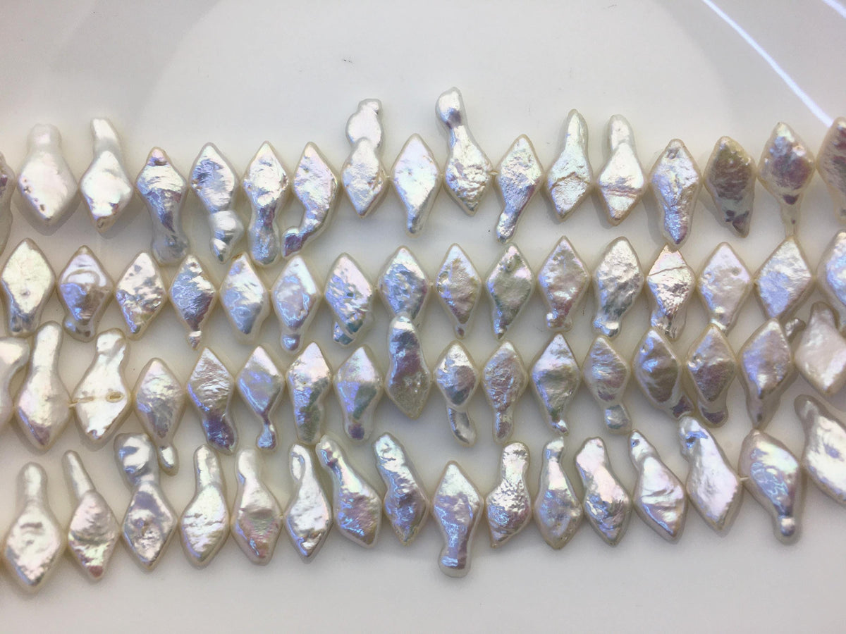 AA+ 8-9mm White diamond Shape Freshwater Pearl,ZS-103-5