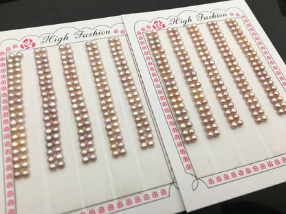 5 pairs AAA 3-3.5mm Purple Seed Button Round freshwater Pearls, loose pearl, for make pearl earring material, half drilled, BTN3-4A-7