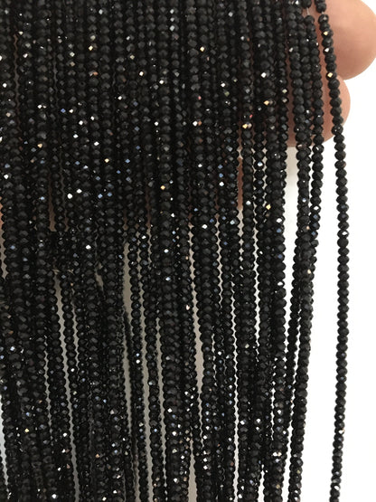 15.5'' AAA 2.3mmx1.5mm Black Spinel Faceted beads,Semi Precious stone,black spinel beads,SP-B21-001