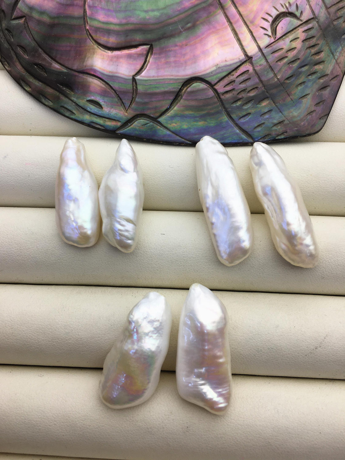 2 pairs AA+ 10-13mm Big Thick White Biwa keshi pearls Pairs, for make dangle earrings, baroque pearl, loose pearl beads, ZS-127-36-6
