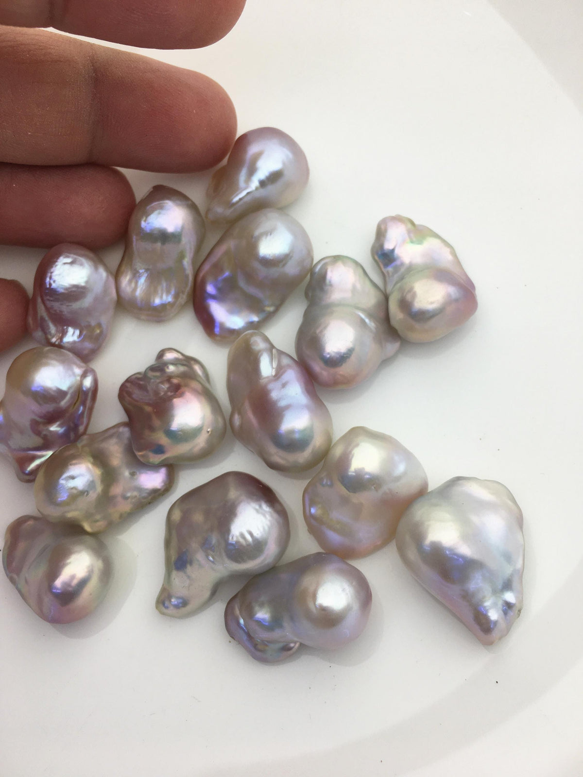15pcs AAA 15-17mm Natural Purple Flame ball Pearl - top half hole,FL15-T4-45