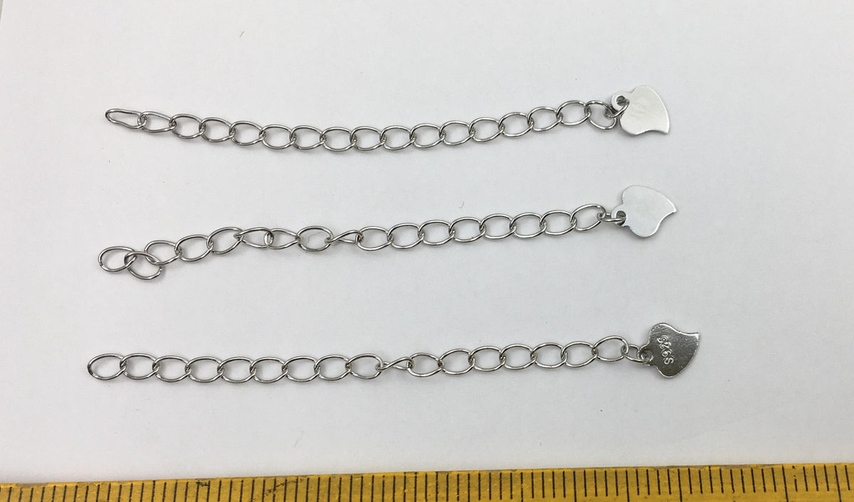 5pcs S925 Sterling Silver Extender Chain,heart necklace extension,chain extender,ASL-NC-7