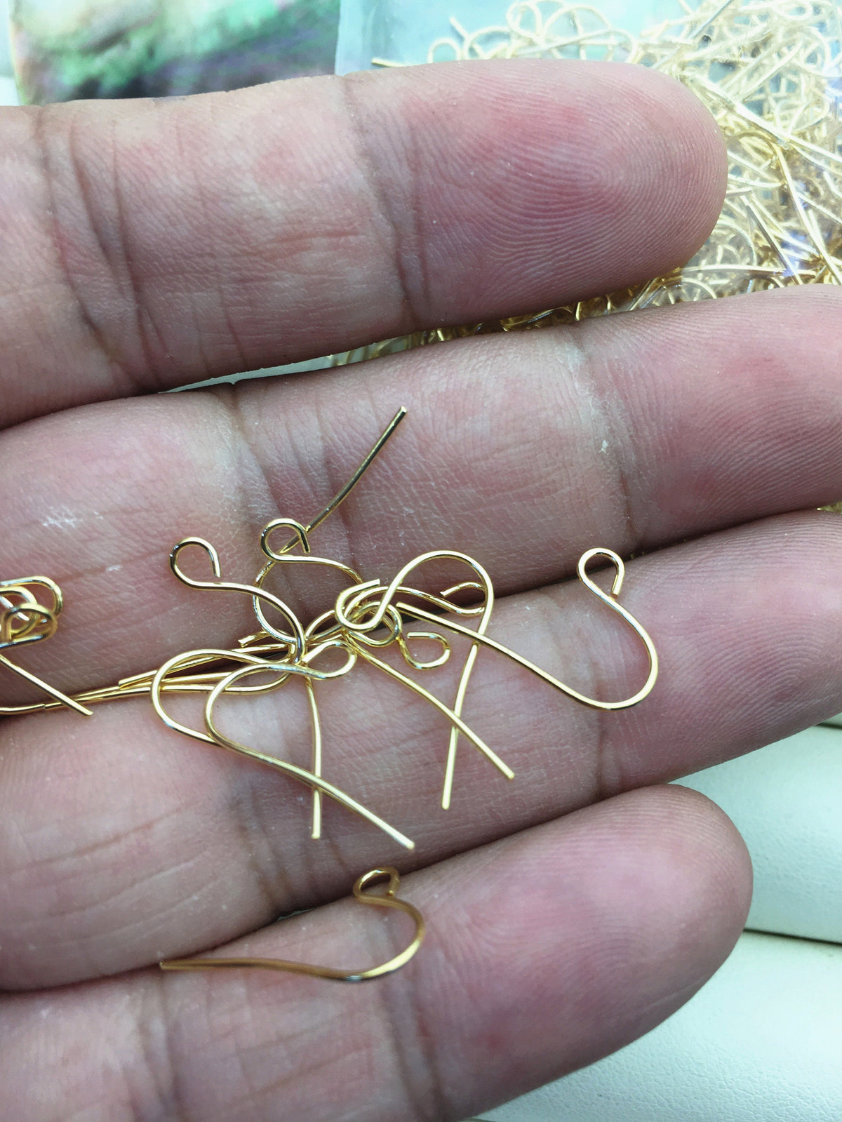 10 pairs 10x19mm Yellow Gold Plated Earrings, AAL-T4