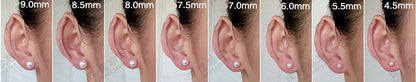 AAA 9-9.5mm White Round Fresh Water pearl stud earrings, Bridal Earrings-Wedding Jewelry-Bridal jewelry-Birthday gift, SE3-090