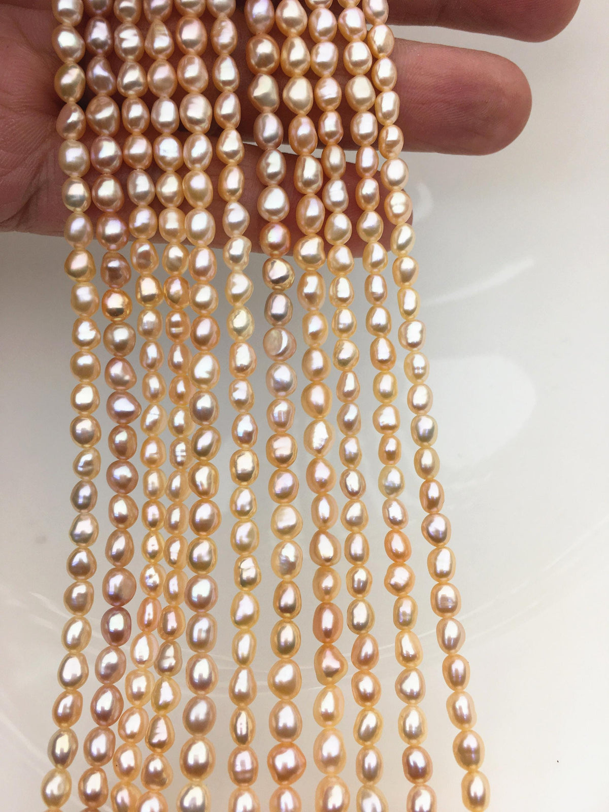 AAA 4.5-5mm Tiny pink peach nugget freshwater pearls,irregular nugget freshwater pearl strand,LM4-3A-1