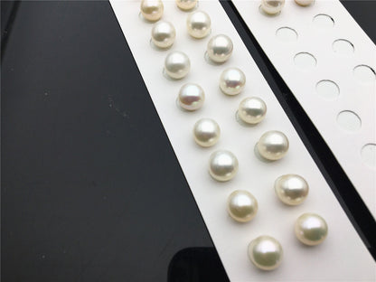 AAA 7.5-8mm/8-8.5mm white round freshwater pearls pair, for pearl earrings, for pearl ring, rp8-3ay-gj-1