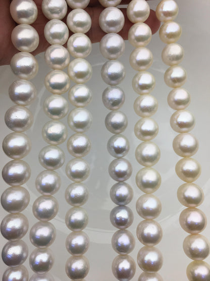 AA+ 11-13mm white round freshwater pearls, loose pearl beads, round pearl string, pearl necklace DIY jewelry material, RP11-2A-5