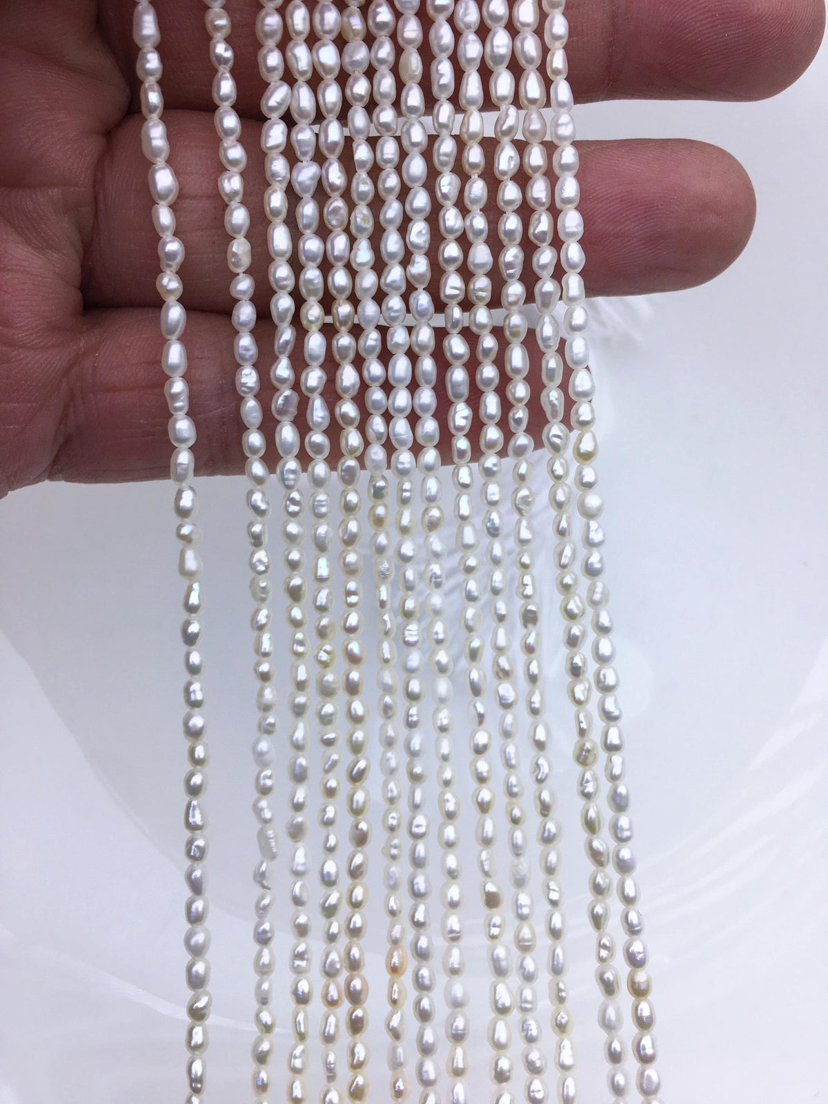 AA+ 2.3-2.5x3-4mm white rice freshwater pearls, rice loose pearl beads, diy pearl, genuine pearl, Cultured pearl, diy pearl beads, LR2-2A-5