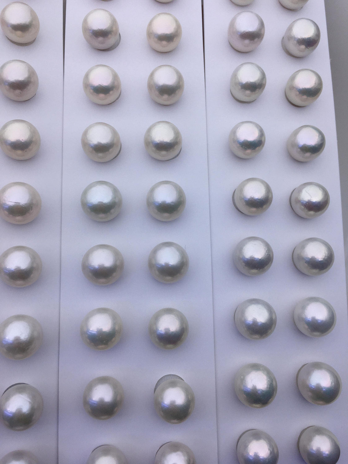 High Luster!10 pairs AA+ 12-13mm White Round edison freshwater pearl,ED12-3A-1-28