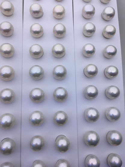 High Luster!10 pairs AA+ 12-13mm White Round edison freshwater pearl,ED12-3A-1-28
