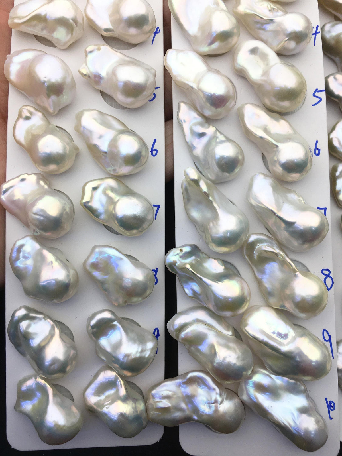 1 pair AAA 14-18x20-28mm White Flameball Pearl Pairs, Baroque Cultured Freshwater Pearl, 0.9mm top half hole, flameball pearls, FL15-3A-8-44