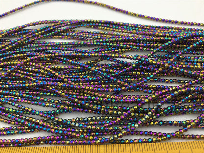 Hematite Lavender Rainbow ,2mm Round Beads,AAA, 200pcs,15.5 inches,G50-R2-009