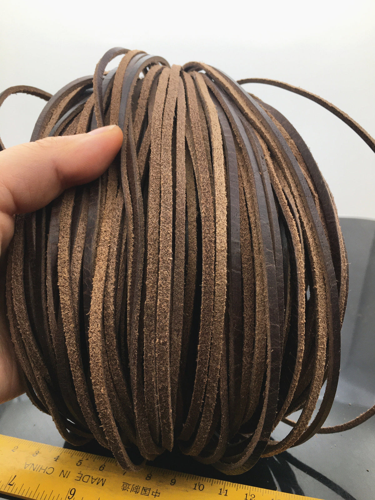 3mmx2mm Flat crazy-horse Oil Leather Cord, Soft Leather, Select Length, pull-up leather, Wholesale, Distressed Matte Finish, LC3-208